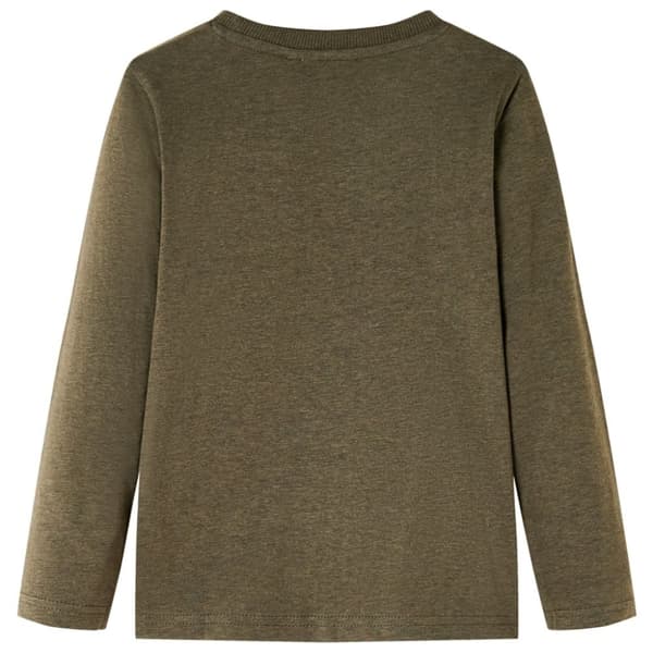 Langærmet T-shirt til børn str. 116 kakimeleret - Toppe til børn
