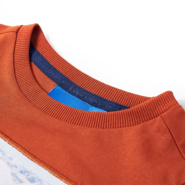 Langærmet T-shirt til børn str. 128 rustfarvet -  Toppe til børn