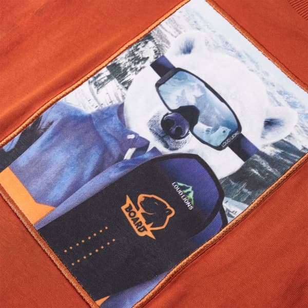 Langærmet T-shirt til børn str. 128 rustfarvet -  Toppe til børn