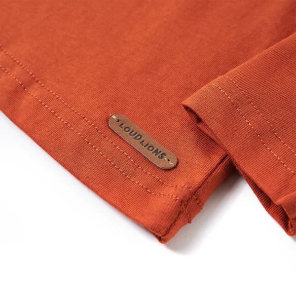 Langærmet T-shirt til børn str. 128 rustfarvet -  Toppe til børn