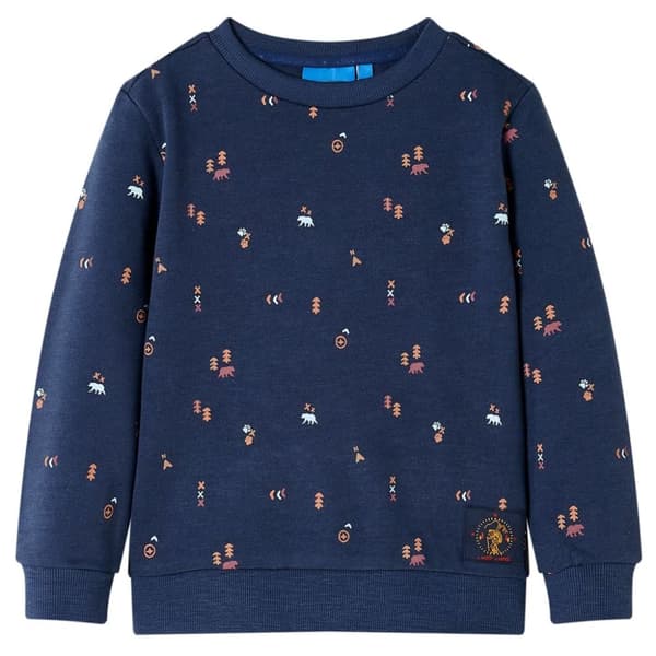 Sweatshirt til børn str. 116 mørk blåmeleret - Toppe til børn