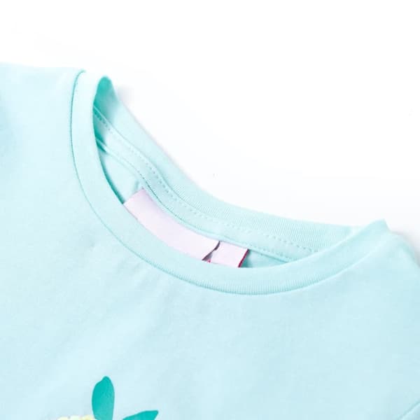 T-shirt til børn str. 128 akvamarinblå - Toppe til børn