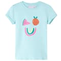 Miniatyrbillede 1 af 8: T-shirt til børn str. 128 akvamarinblå -  Toppe til børn