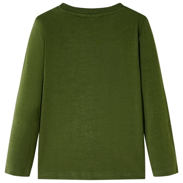 T-shirt med långa ärmar för barn mörk khaki 128 - Toppar för barn