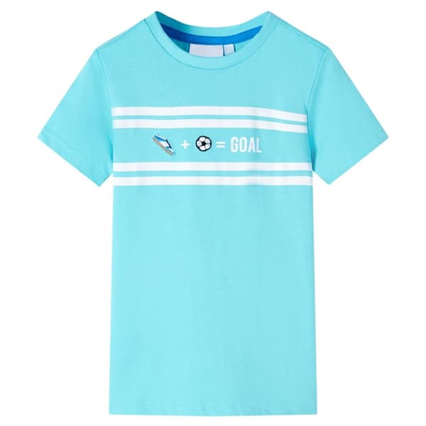 T-shirt til børn str. 128 akvamarinblå -  Toppe til børn