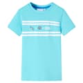 Miniatyrbillede 1 af 8: T-shirt til børn str. 128 akvamarinblå -  Toppe til børn