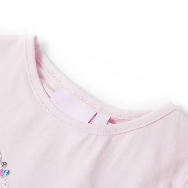 T-shirt med formade ärmar för barn mjuk rosa 116 - Toppar för barn