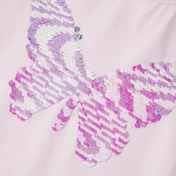 T-shirt med formade ärmar för barn mjuk rosa 116 - Toppar för barn