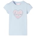 Miniatyrbillede 1 af 8: T-shirt til børn str. 128 lyseblå -  Toppe til børn
