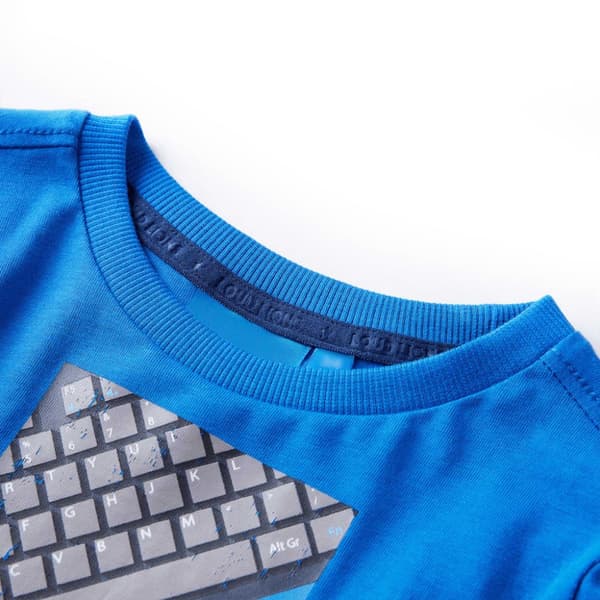 T-shirt med långa ärmar för barn koboltblå 116 -  Toppar för barn
