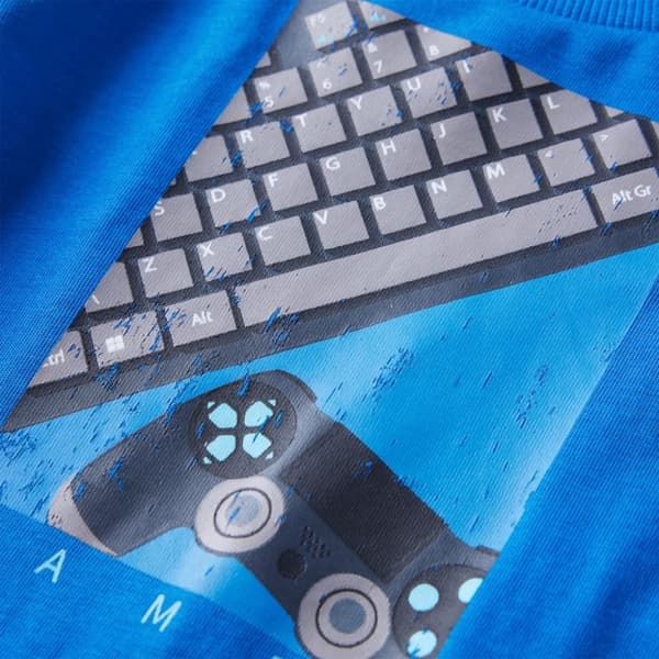 T-shirt med långa ärmar för barn koboltblå 116 -  Toppar för barn