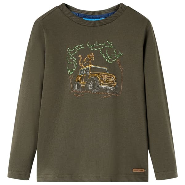 T-shirt med långa ärmar för barn khaki 104 -  Toppar för barn