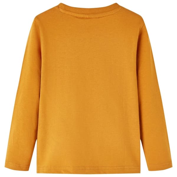 T-shirt med långa ärmar för barn mörk ockra 116 - Toppar för barn