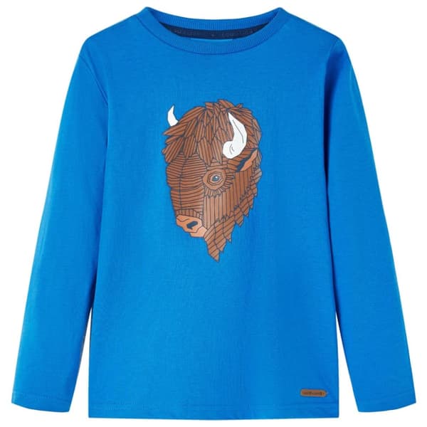 T-shirt med långa ärmar för barn koboltblå 116 - Toppar för barn