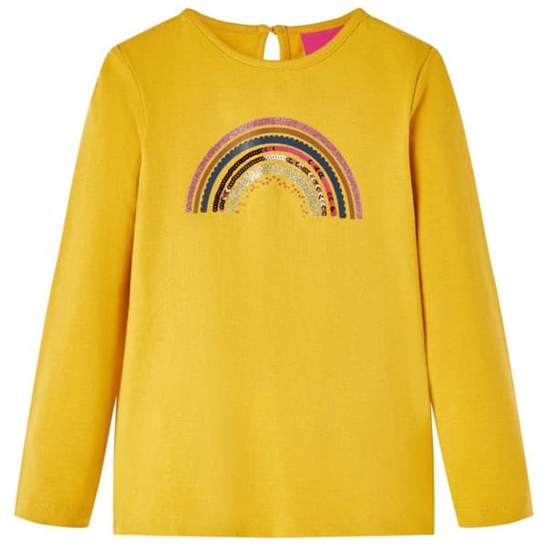 T-shirt med långa ärmar för barn ockra 116 -  Toppar för barn