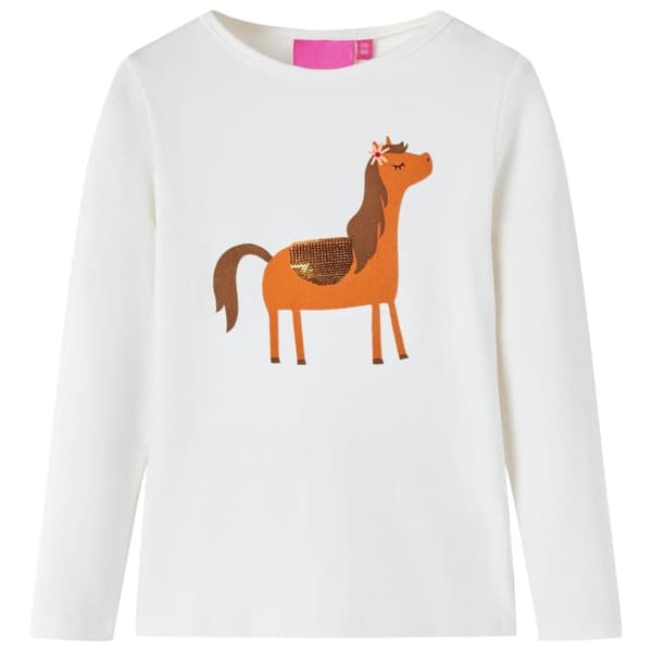 T-shirt med långa ärmar för barn ecru 116 -  Toppar för barn