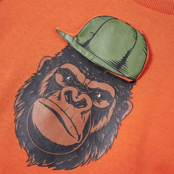 Sweatshirt til børn orange str. 128 -  Toppe til børn