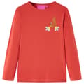 Miniatyrbillede 1 af 8: Langærmet T-shirt til børn str. 128 rød -  Toppe til børn