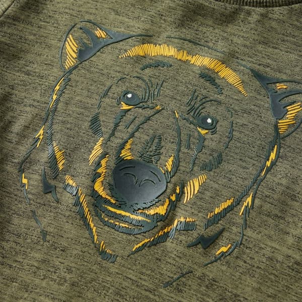 T-shirt med långa ärmar för barn khaki melange 104 -  Toppar för barn