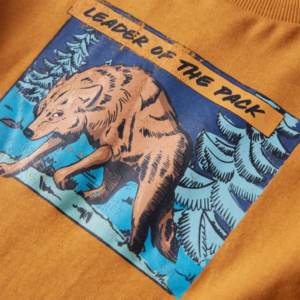 Langærmet T-shirt til børn str. 128 okkergul - Toppe til børn