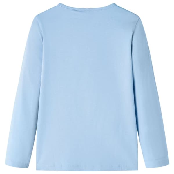Langærmet T-shirt til børn str.128 lyseblå -  Toppe til børn