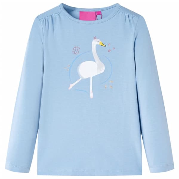 Langærmet T-shirt til børn str.128 lyseblå - Toppe til børn