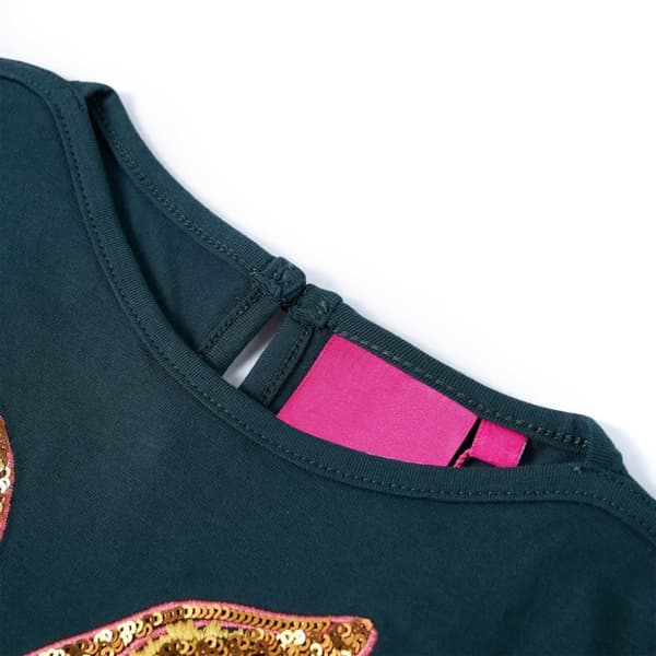 T-shirt med långa ärmar för barn mörkgrön 116 -  Toppar för barn