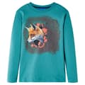 Miniatyrbild 1 av 8: T-shirt med långa ärmar för barn aquagrön 116 -  Toppar för barn