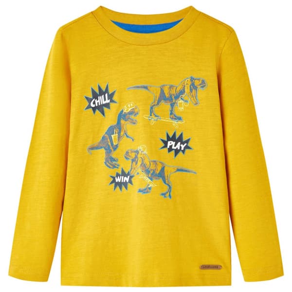 T-shirt med långa ärmar för barn ockra 104 - Toppar för barn