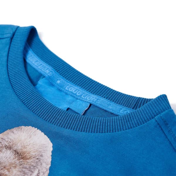 T-shirt med långa ärmar för barn petrolblå 116 -  Toppar för barn