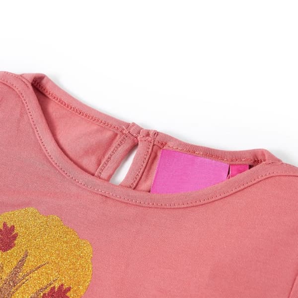 Langærmet T-shirt til børn str. 128 gammelrosa -  Toppe til børn