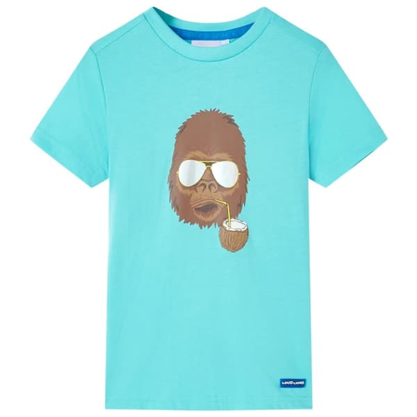 T-shirt med korta ärmar för barn aqua 128 - Toppar för barn