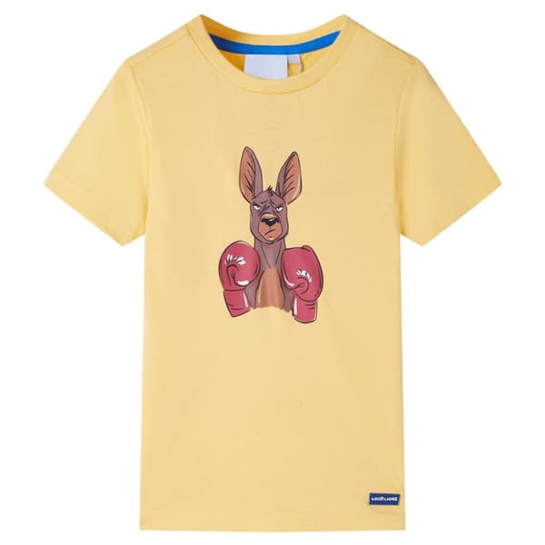 Kortærmet T-shirt til børn str. 128 gul -  Toppe til børn