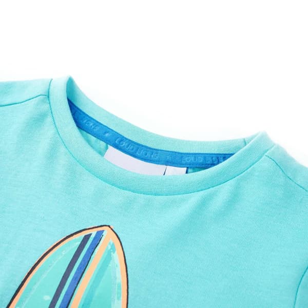 Kortærmet T-shirt til børn str. 116 akvamarinblå - Toppe til børn