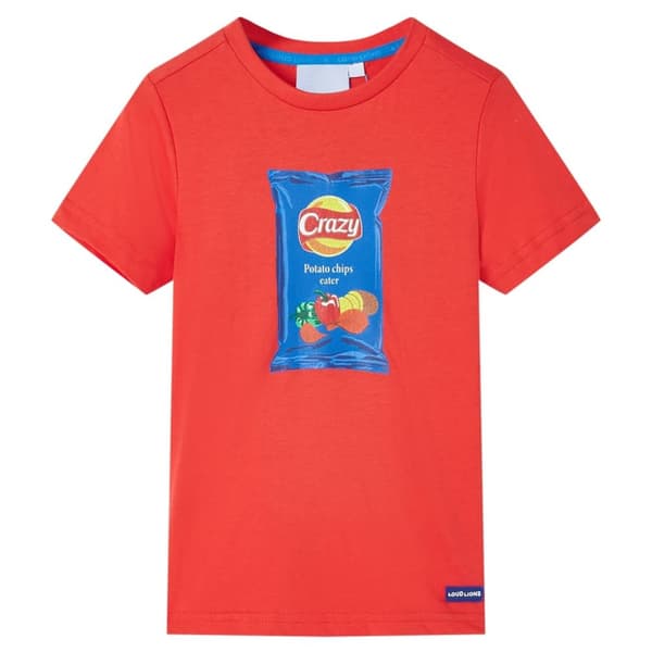 T-shirt med korta ärmar för barn röd 116 -  Toppar för barn