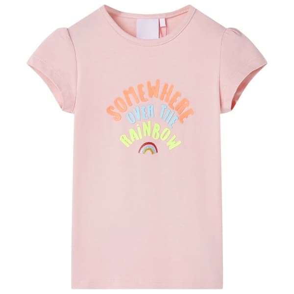 T-shirt för barn ljusrosa 128 - Toppar för barn