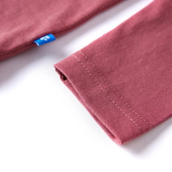 Langærmet T-shirt til børn str. 104 mørkerød - Toppe til børn