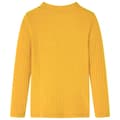 Miniatyrbillede 3 af 8: Langærmet T-shirt til børn str. 128 ribstrikket okkergul -  Toppe til børn