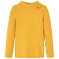 Miniatyrbillede 1 af 8: Langærmet T-shirt til børn str. 128 ribstrikket okkergul -  Toppe til børn