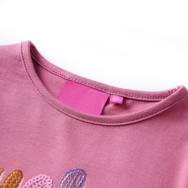 T-shirt med långa ärmar för barn hallonrosa 116 - Toppar för barn