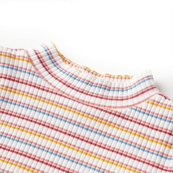 T-shirt med långa ärmar för barn polokrage ockra 116 -  Toppar för barn