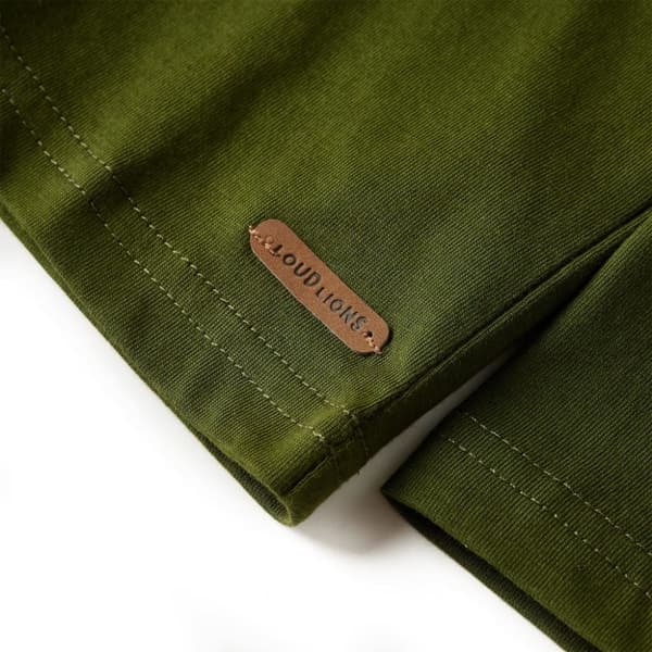 T-shirt med långa ärmar för barn mörk khaki 128 - Toppar för barn