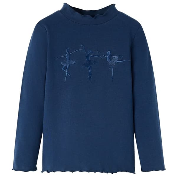 Langærmet T-shirt til børn str. 104 marineblå -  Toppe til børn