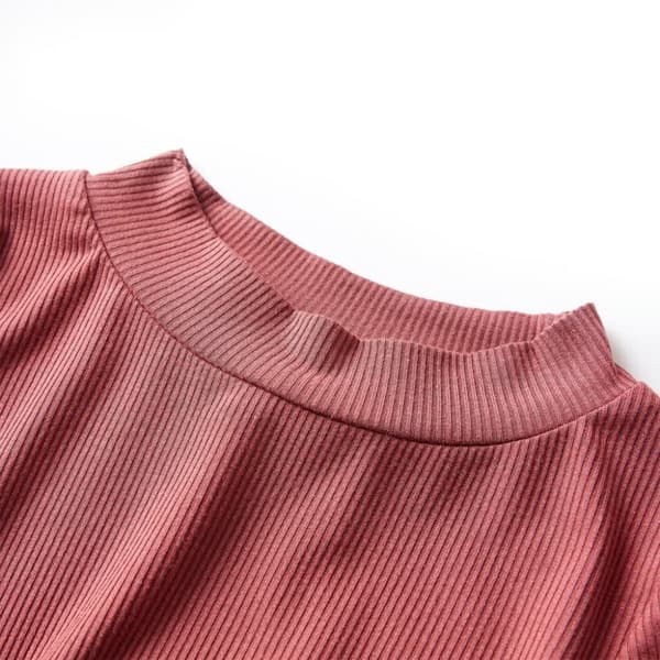 T-shirt med långa ärmar för barn polokrage ljusröd 128 -  Toppar för barn