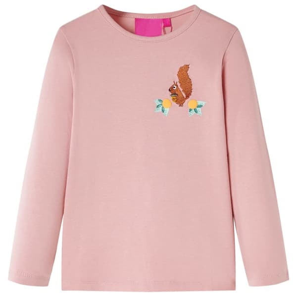 T-shirt med långa ärmar för barn ljusrosa 116 - Toppar för barn