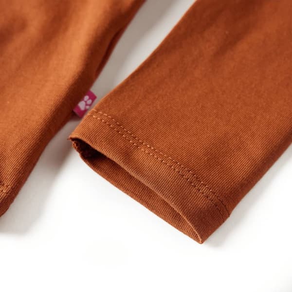 Langærmet T-shirt til børn str. 128 cognacfarvet - Toppe til børn