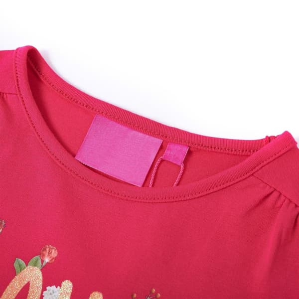 T-shirt med långa ärmar för barn stark rosa 116 - Toppar för barn