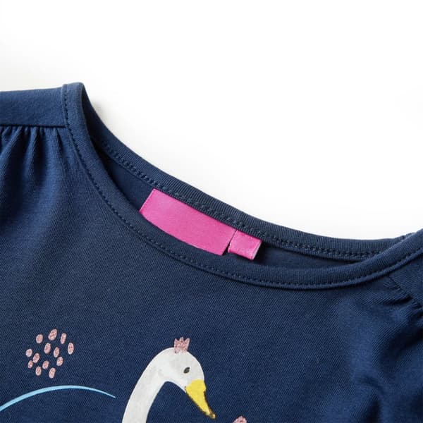 T-shirt med långa ärmar för barn marinblå 128 - Toppar för barn