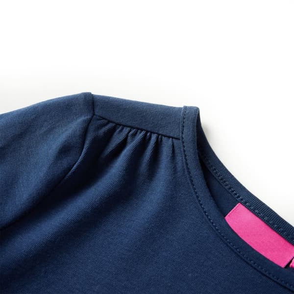 T-shirt med långa ärmar för barn marinblå 128 -  Toppar för barn