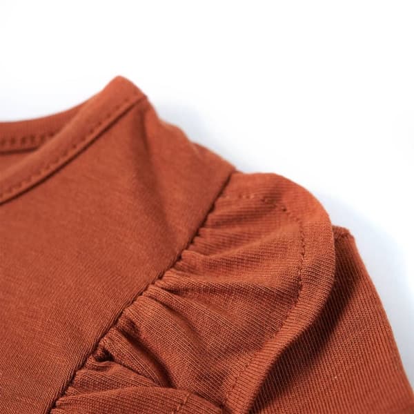 T-shirt med långa ärmar för barn konjaksbrun 116 - Toppar för barn